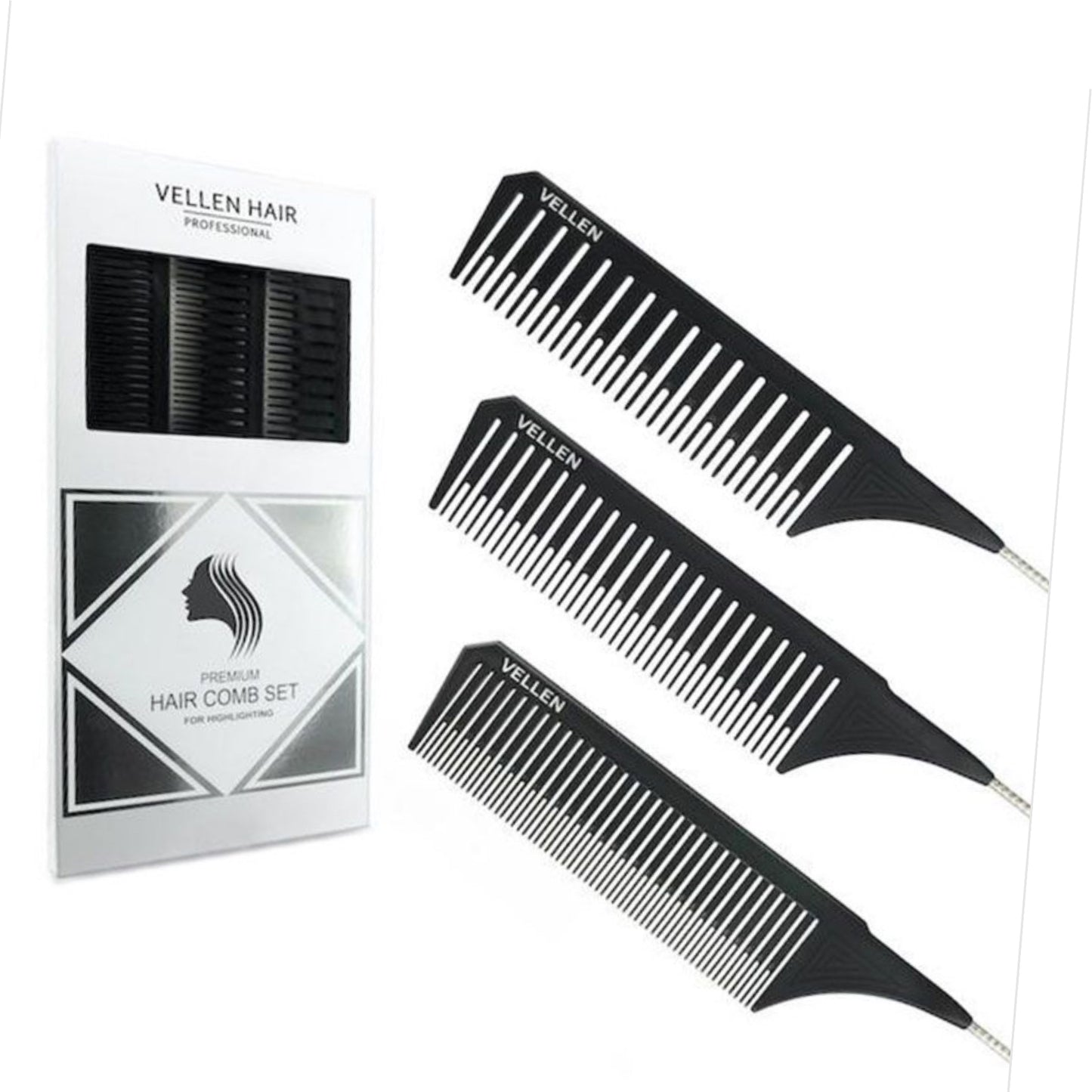 Vellen Premium Professional Hair Tail Comb Set