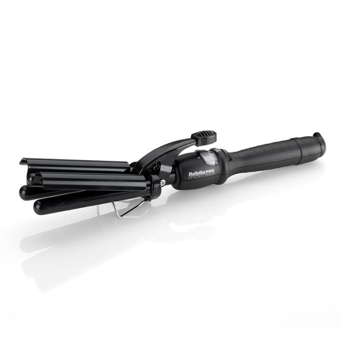 BaByliss Pro Porcelain Triple Barrel Waver Tong - Black