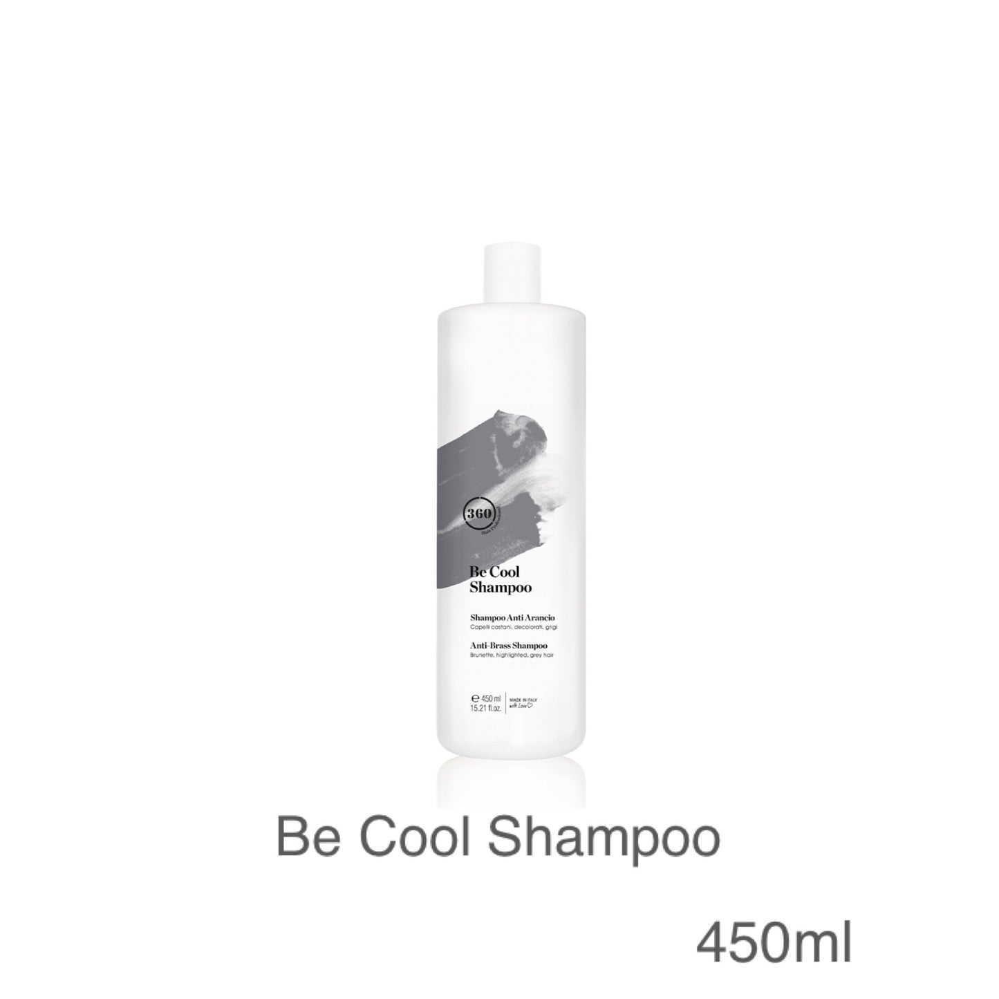 360 Hair Professional Be Cool Shampoo 450ml & 1000ml (Toning for warm tones)