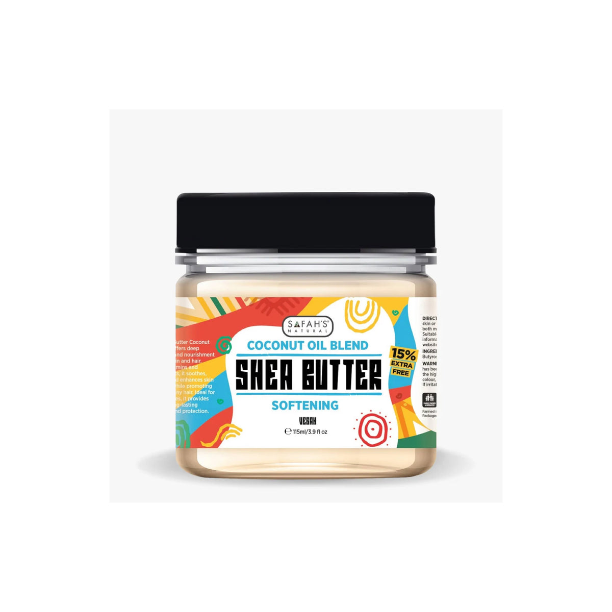 Safahs Natural Coconut Oil Shea Butter 50ml 115ml & 250ml