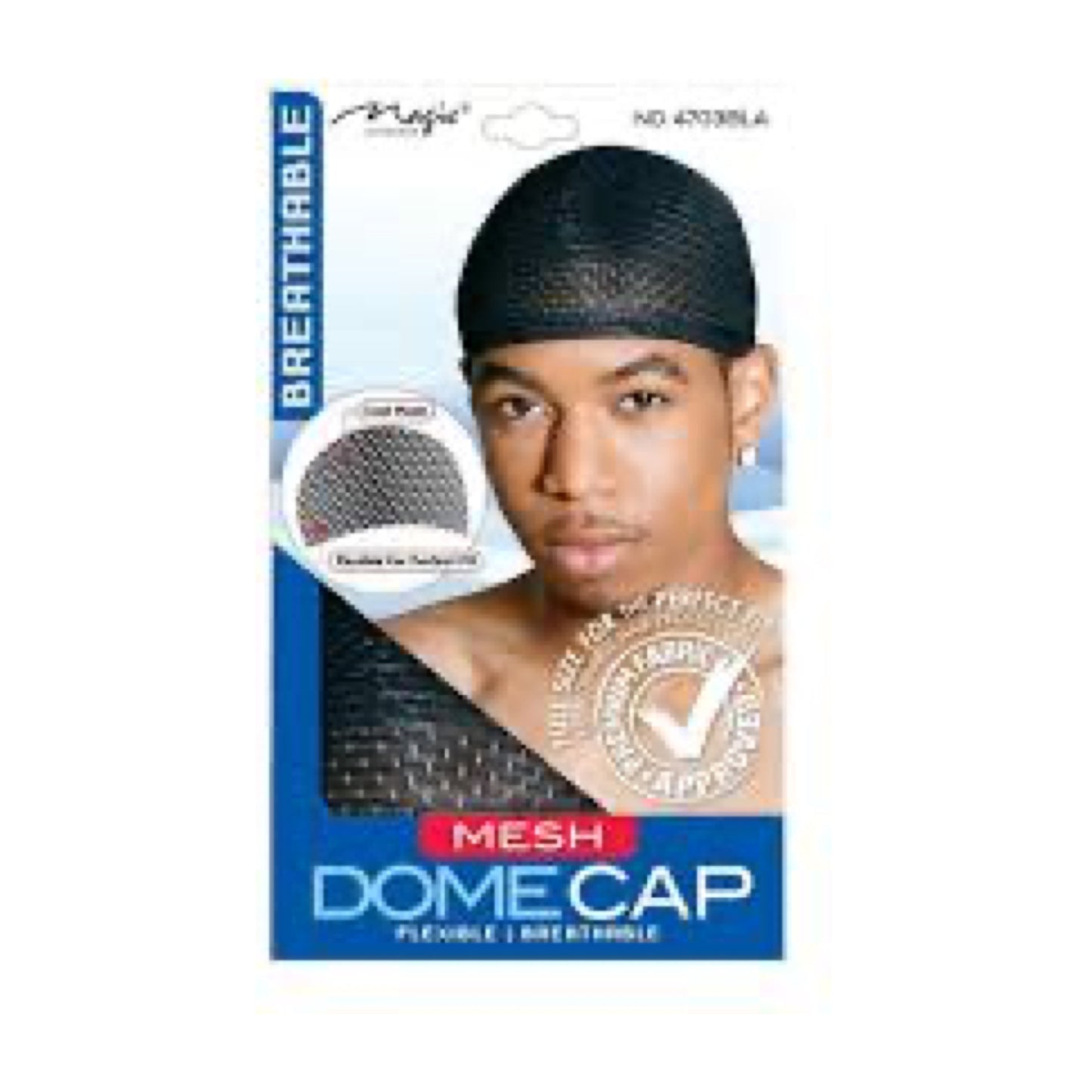 Magic Collection Mesh Dome Cap in black, model number 4703BLA