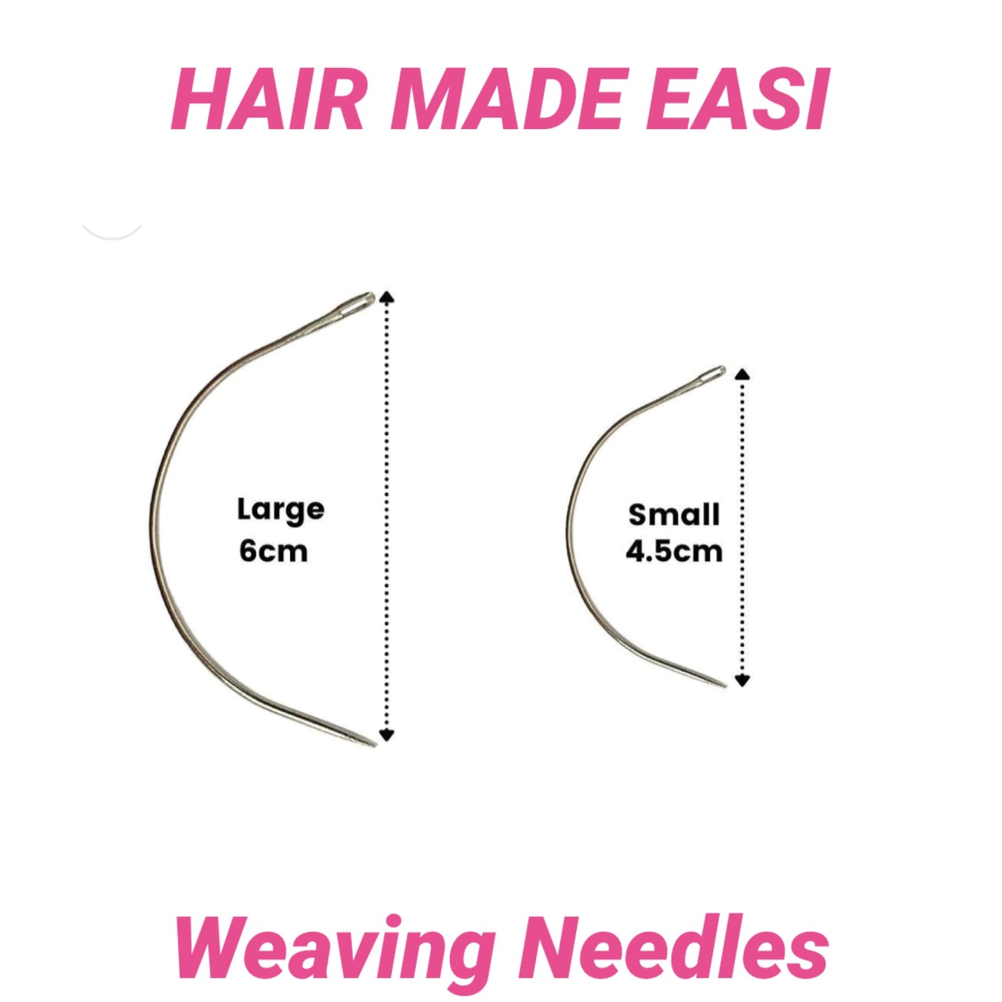 Hair Made Easi Curved Weaving Needles 10pk