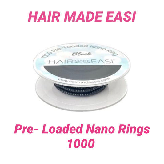 Hair Made Easi 1000 Sillicon Lined Pre Loaded Nano Rings 6 colours