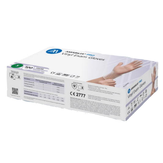 Amabilia Pro Vinyl Exam Gloves Clear Powder Free 100qty