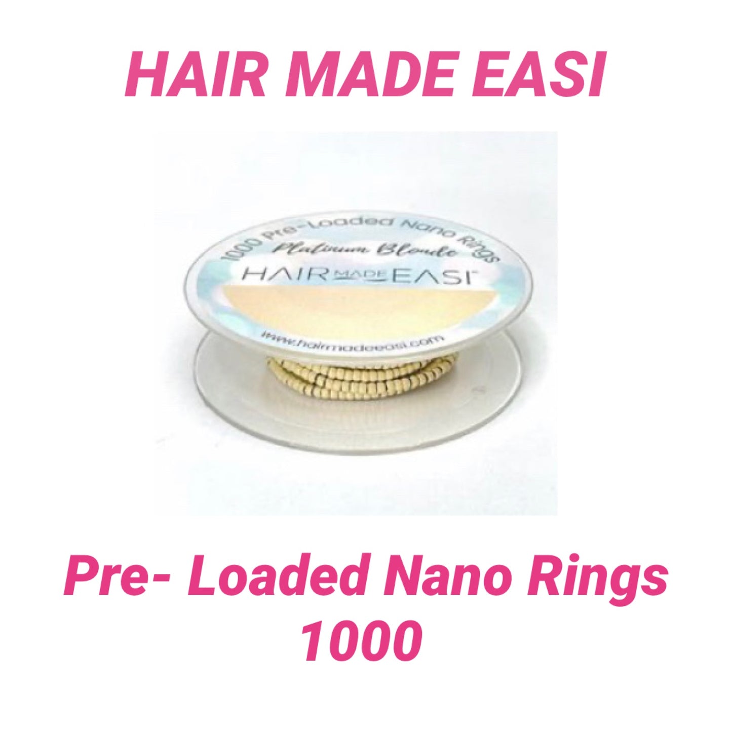 Hair Made Easi 1000 Sillicon Lined Pre Loaded Nano Rings 6 colours