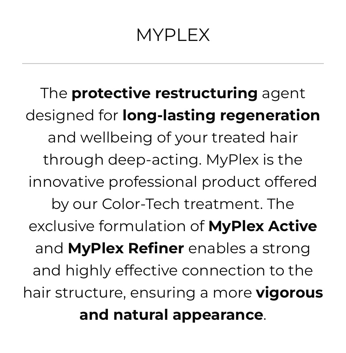 MHP- BBCos Emphasis Color- Tech Effect Myplex Active & Refiner 250ml each