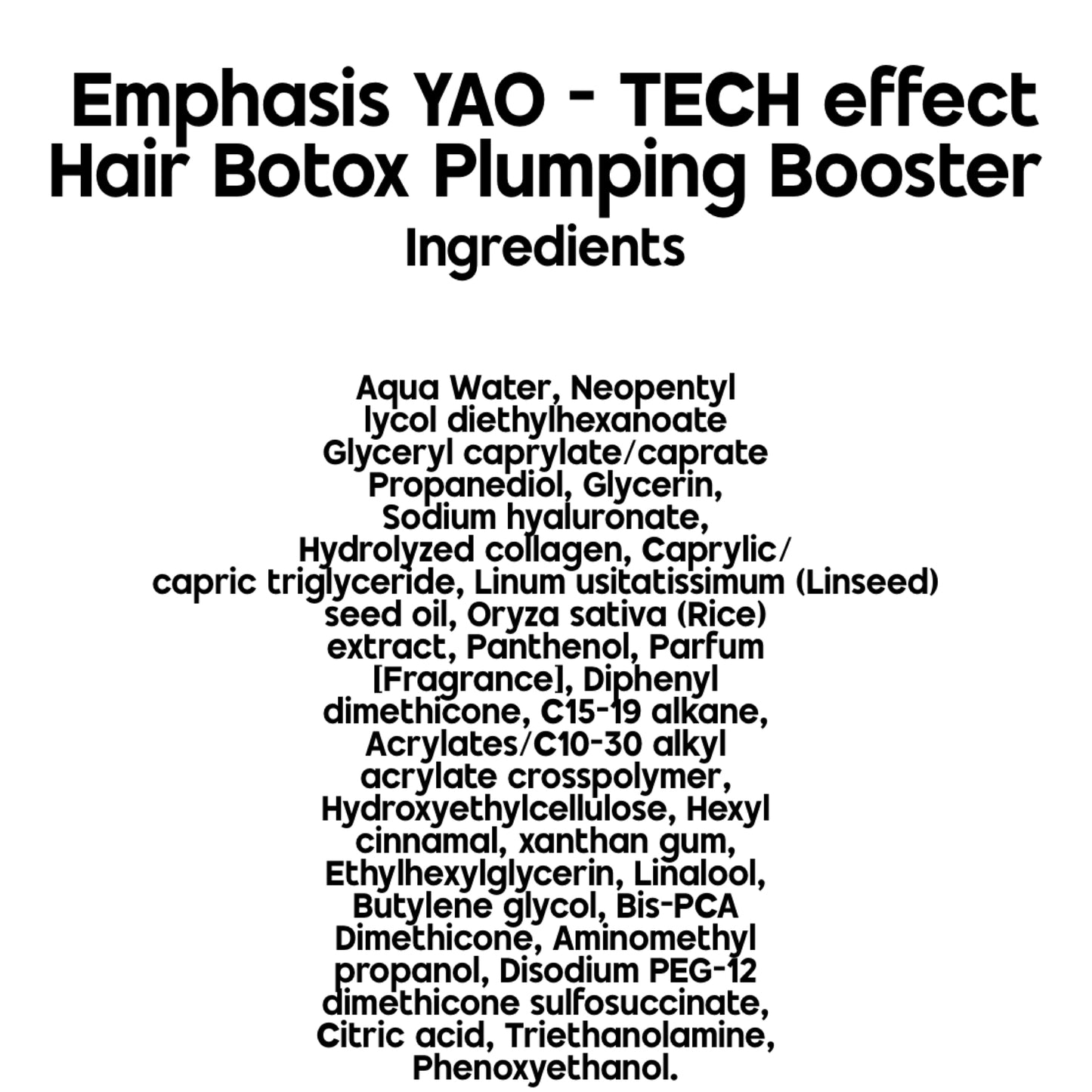 MHP- Italian BBCOS Emphasis Hair Botox Plumping Booster 100ml