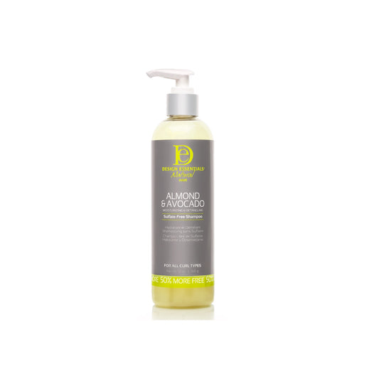 Design Essentials Almond & Avocado Moisturizing & Detangling Sulfate-Free Shampoo 365g & 1036g