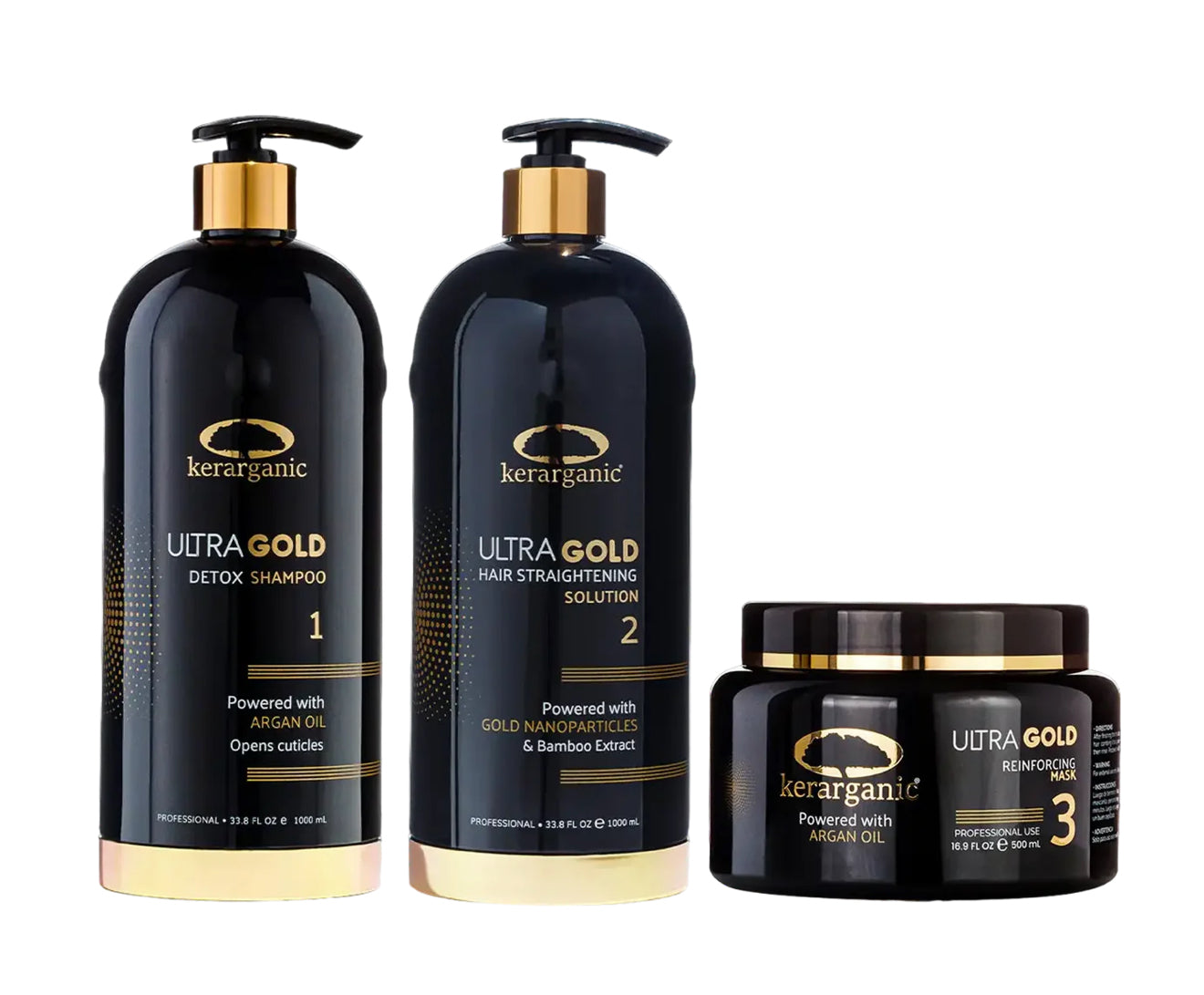 Kerarganic Ultra Gold Premium Hair Straightening Shampoo step 1. (500ml)