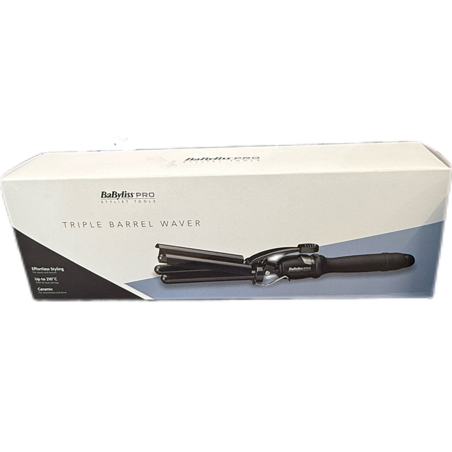 BaByliss Pro Porcelain Triple Barrel Waver Tong - Black