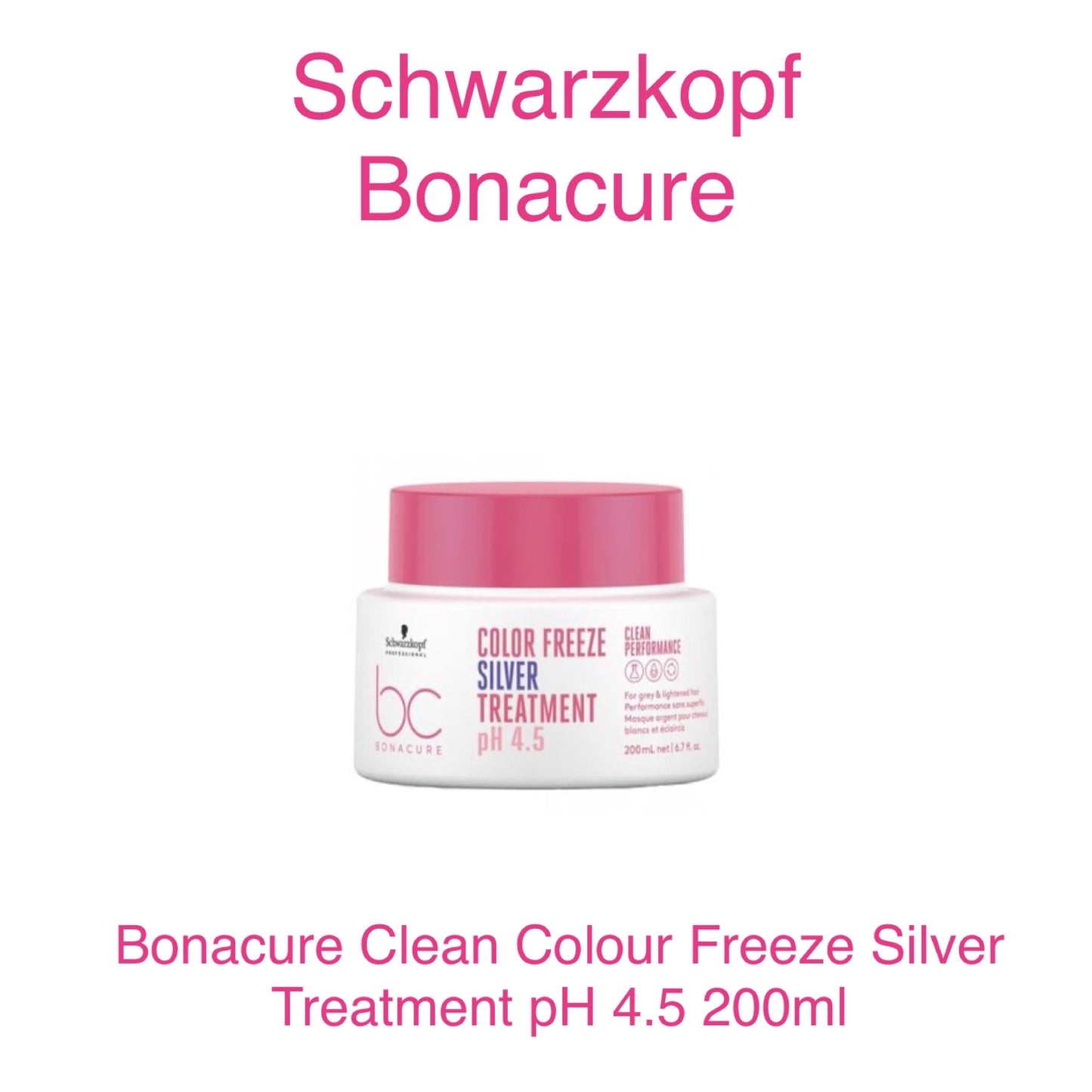 Schwarzkopf Bonacure Clean Colour Freeze Silver Treatment pH 4.5