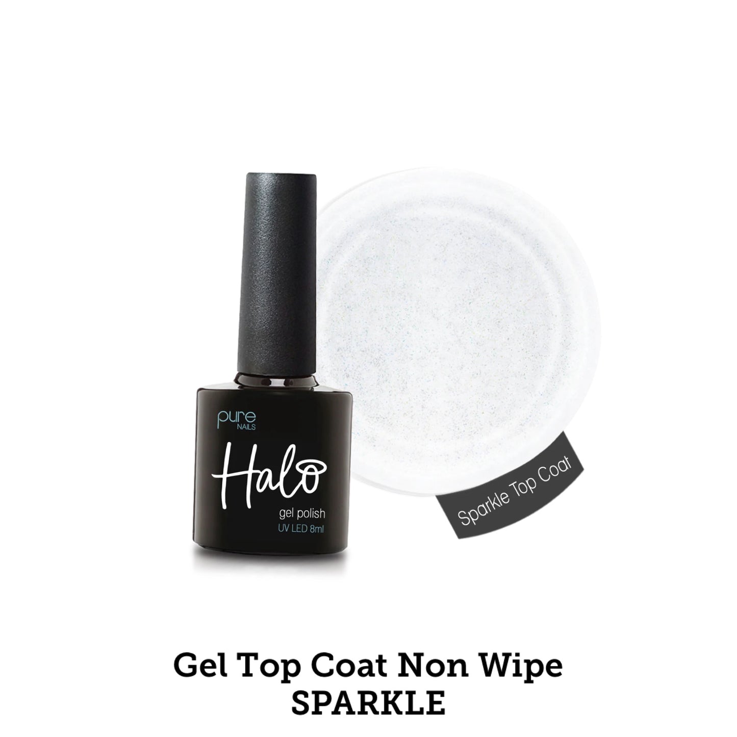Halo Gel Top Coat Sparkle (Non Wipe) 8ml N2796