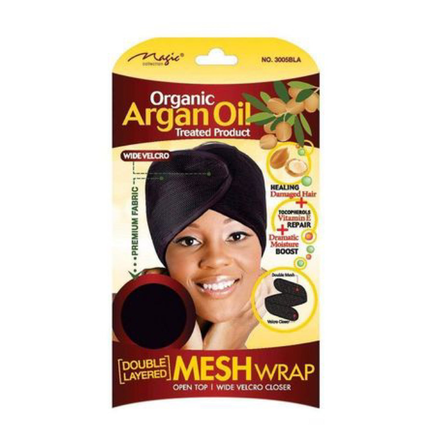 Magic Collection Organic Argan Oil Double layered Mesh wrap black