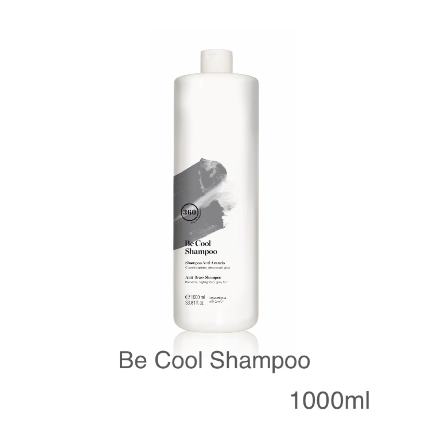360 Hair Professional Be Cool Shampoo 450ml & 1000ml (Toning for warm tones)