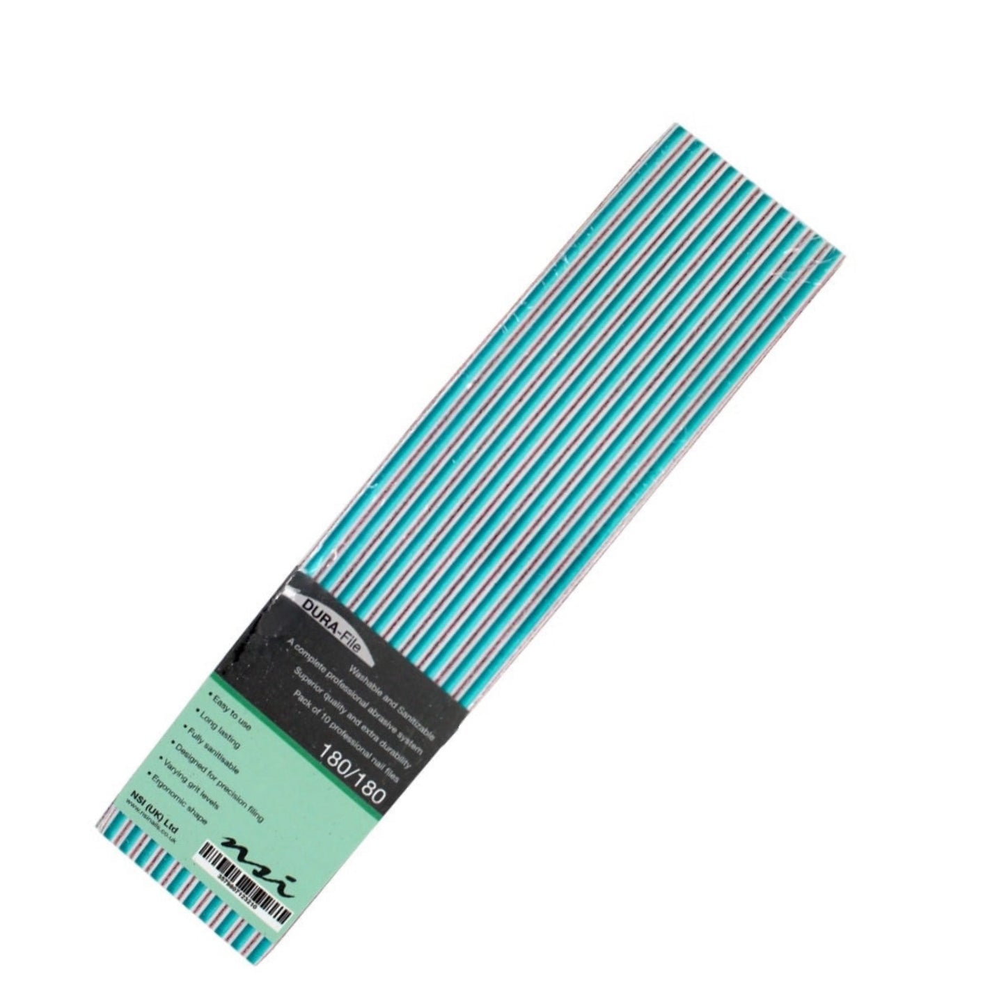 NSI DURA FILE Nail File Emery Board 10pk 100 150 180 Grit