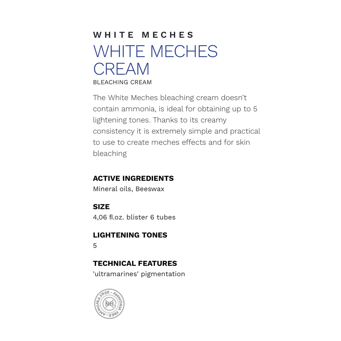 MHP- Italian White Meche Cream Bleach 100ml (Lift 5 levels)