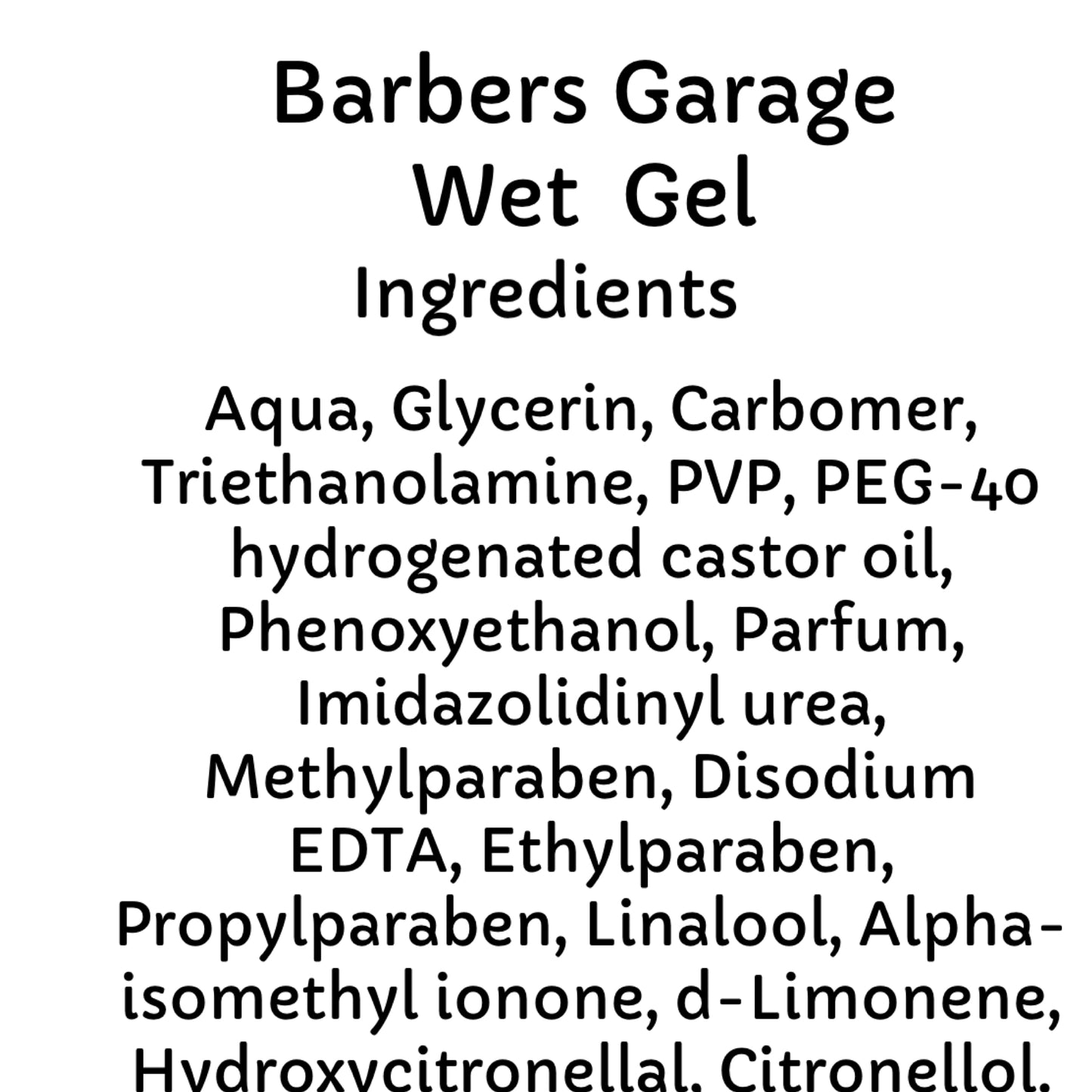 Barbers Garage Wet Gel (350g)
