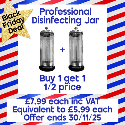 Professional Disinfecting Large Glass Jar Barbers Hairdressers Beautician