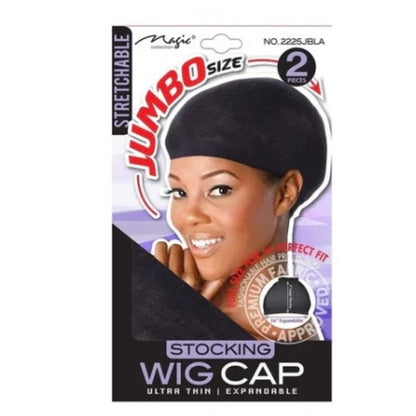 Magic Collection Wig Cap Expandable 2 pack standard & Jumbo size Colour Black