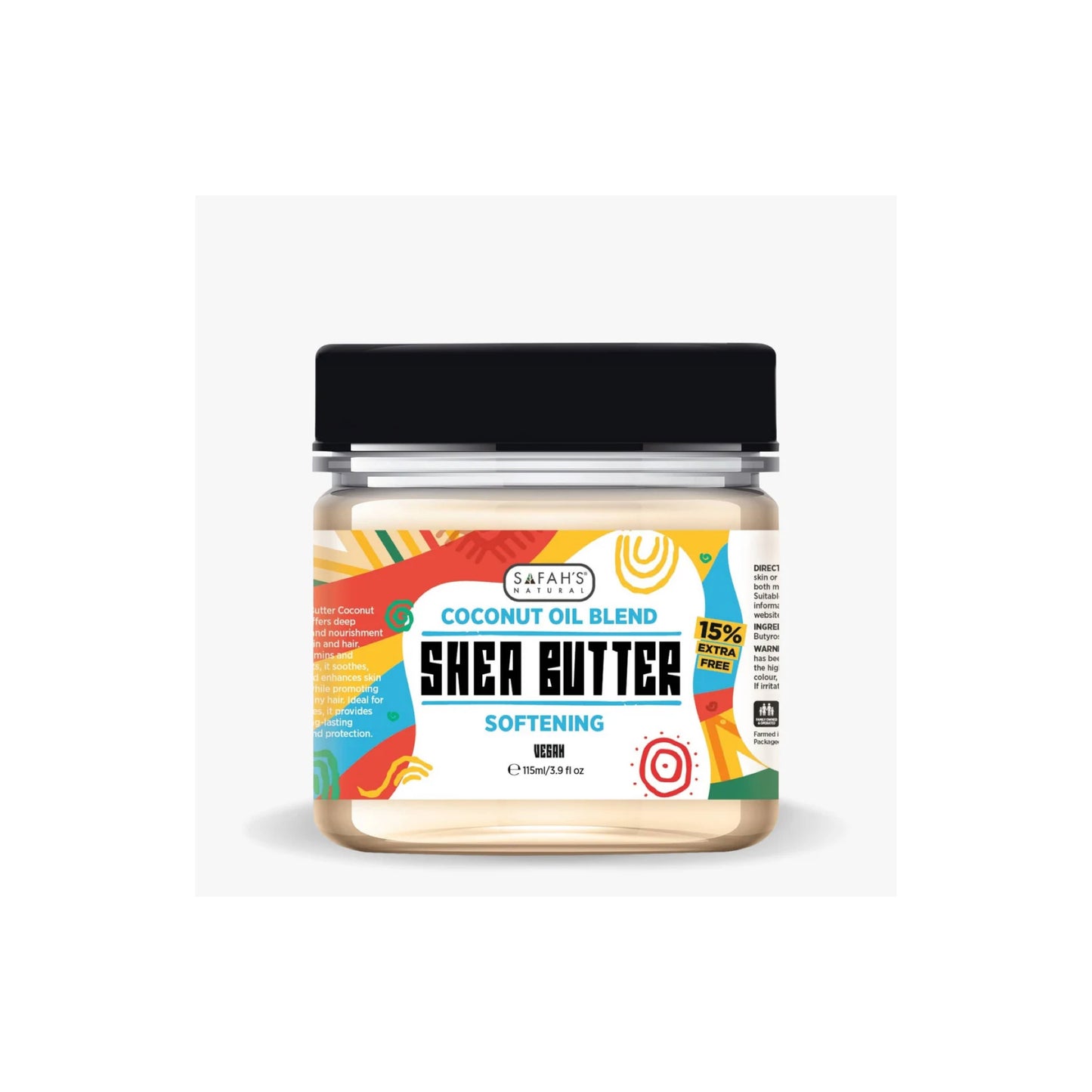 Safahs Natural Coconut Oil Shea Butter 50ml 115ml & 250ml