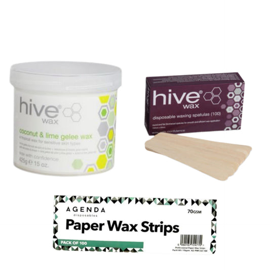 Hive Coconut & Lime Gelee Wax -Spatulas & Agenda Wax Strips