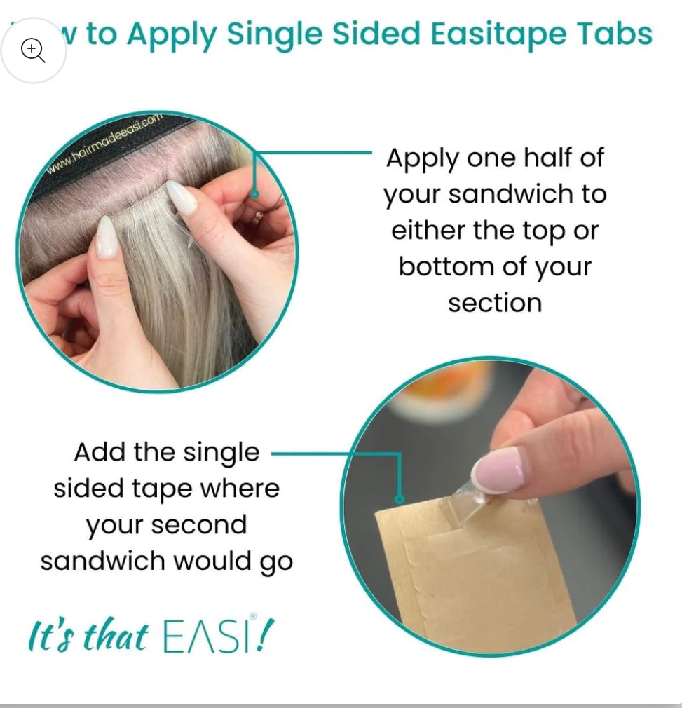 Single Sided Easitape Hair Extension Tape Tabs (60 per pack) 4cm wide