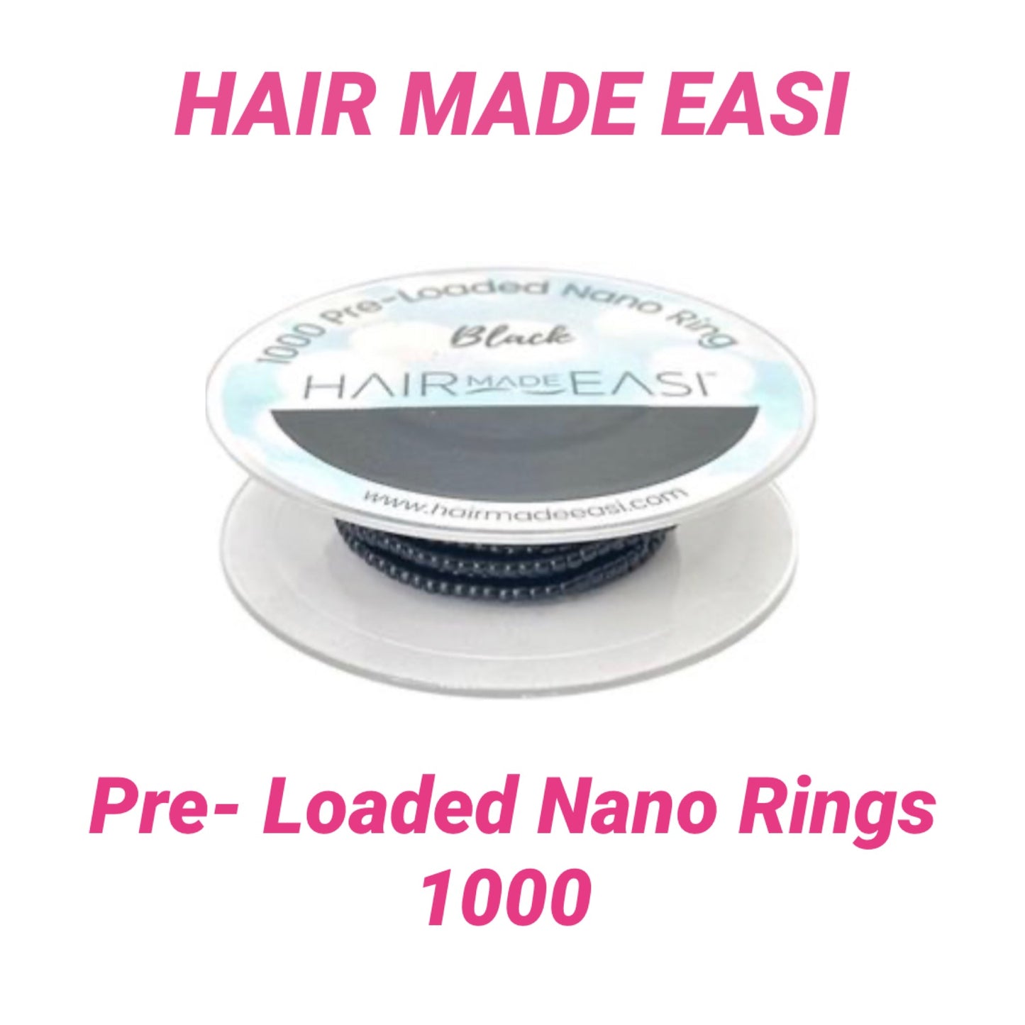 Hair Made Easi 1000 Sillicon Lined Pre Loaded Nano Rings 6 colours
