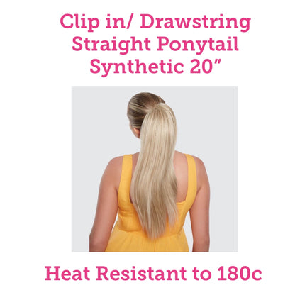 Clip in Ponytail 20” Synthetic  Heat Resistant)