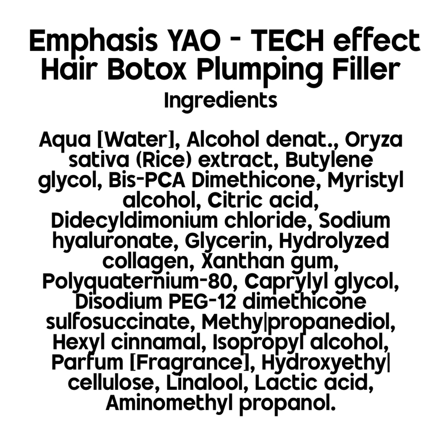 MHP- Italian BBCOS Emphasis Hair Botox Plumping Filler 4 x 25ml
