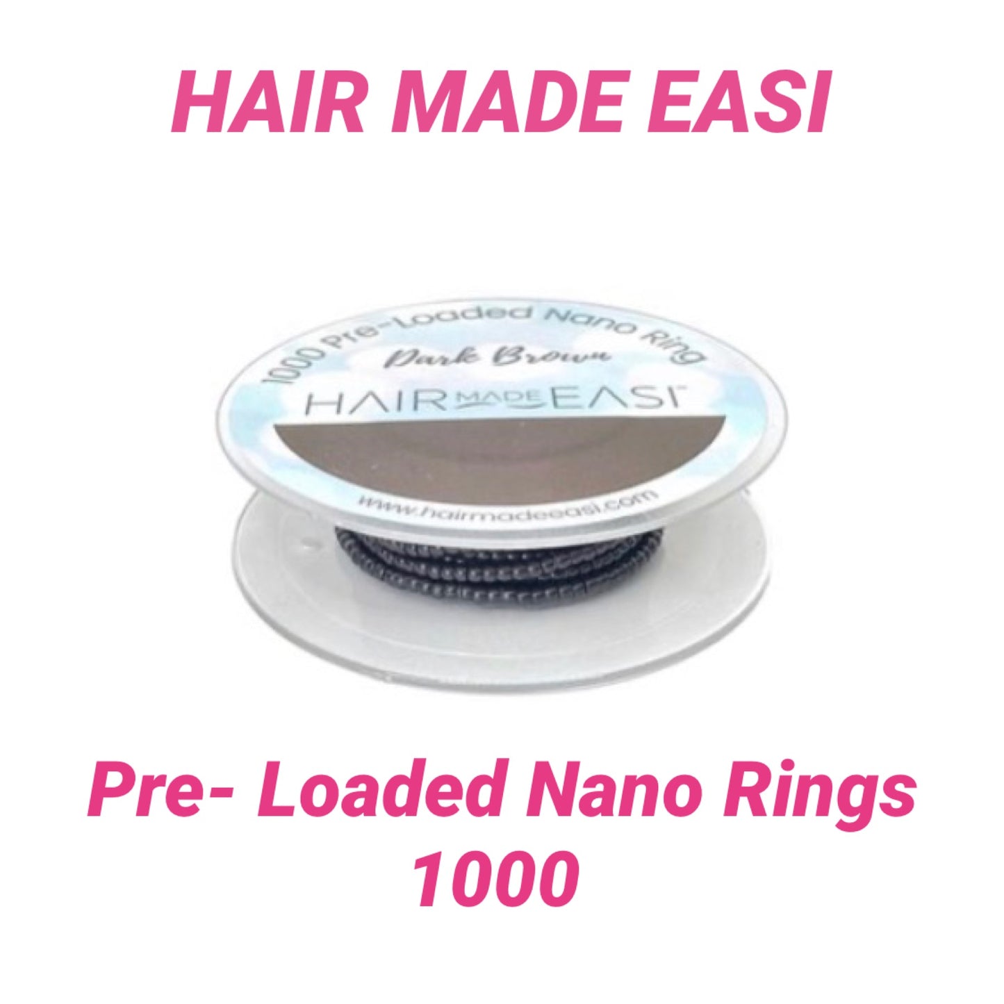 Hair Made Easi 1000 Sillicon Lined Pre Loaded Nano Rings 6 colours