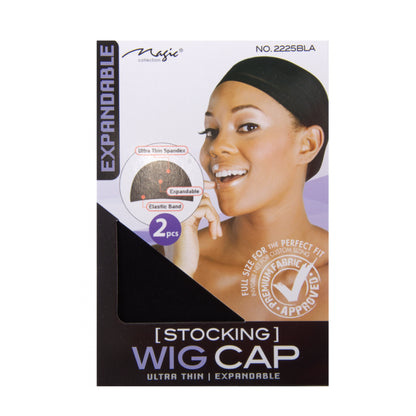 Magic Collection Wig Cap Expandable 2 pack standard & Jumbo size Colour Black