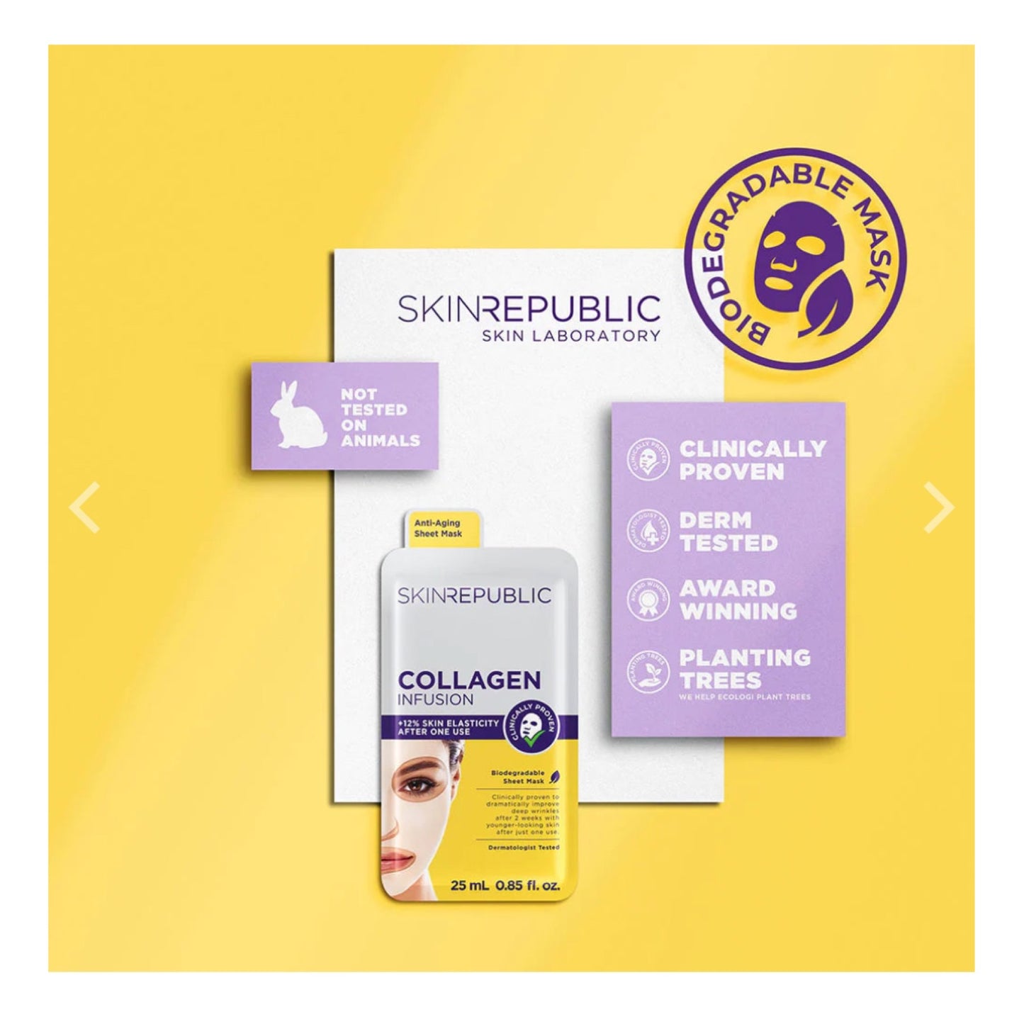 Skin Republic Collagen Infusion Biodegradable sheet Face Mask