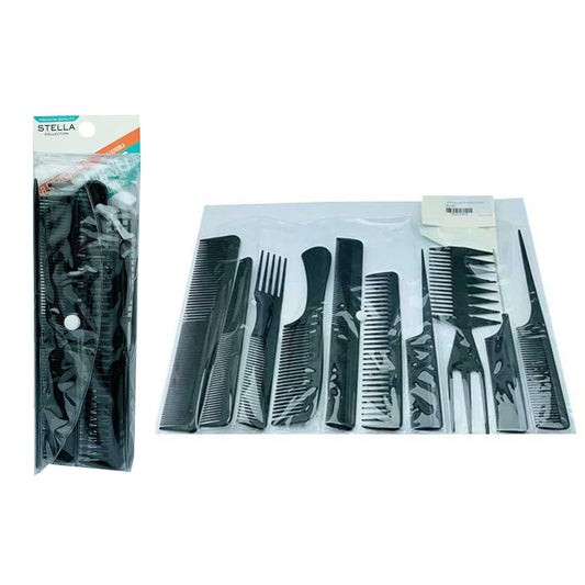 Magic Collection-Stella 10 piece comb set Black