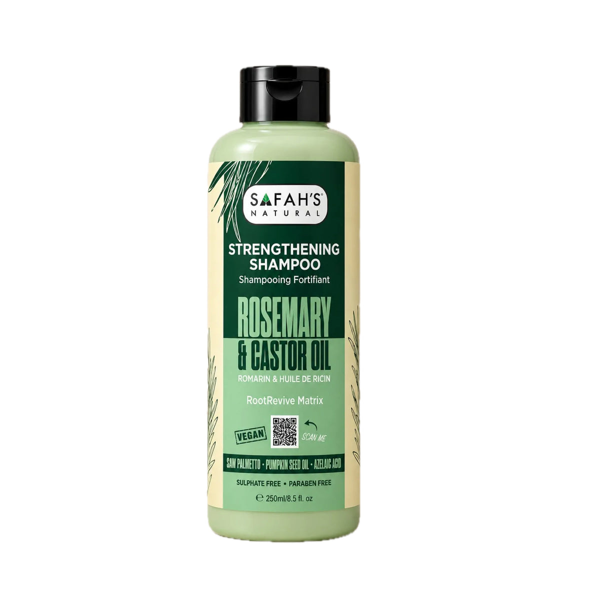 Safah’s Strengthening Shampoo – Rosemary & Castor Oil 250ml