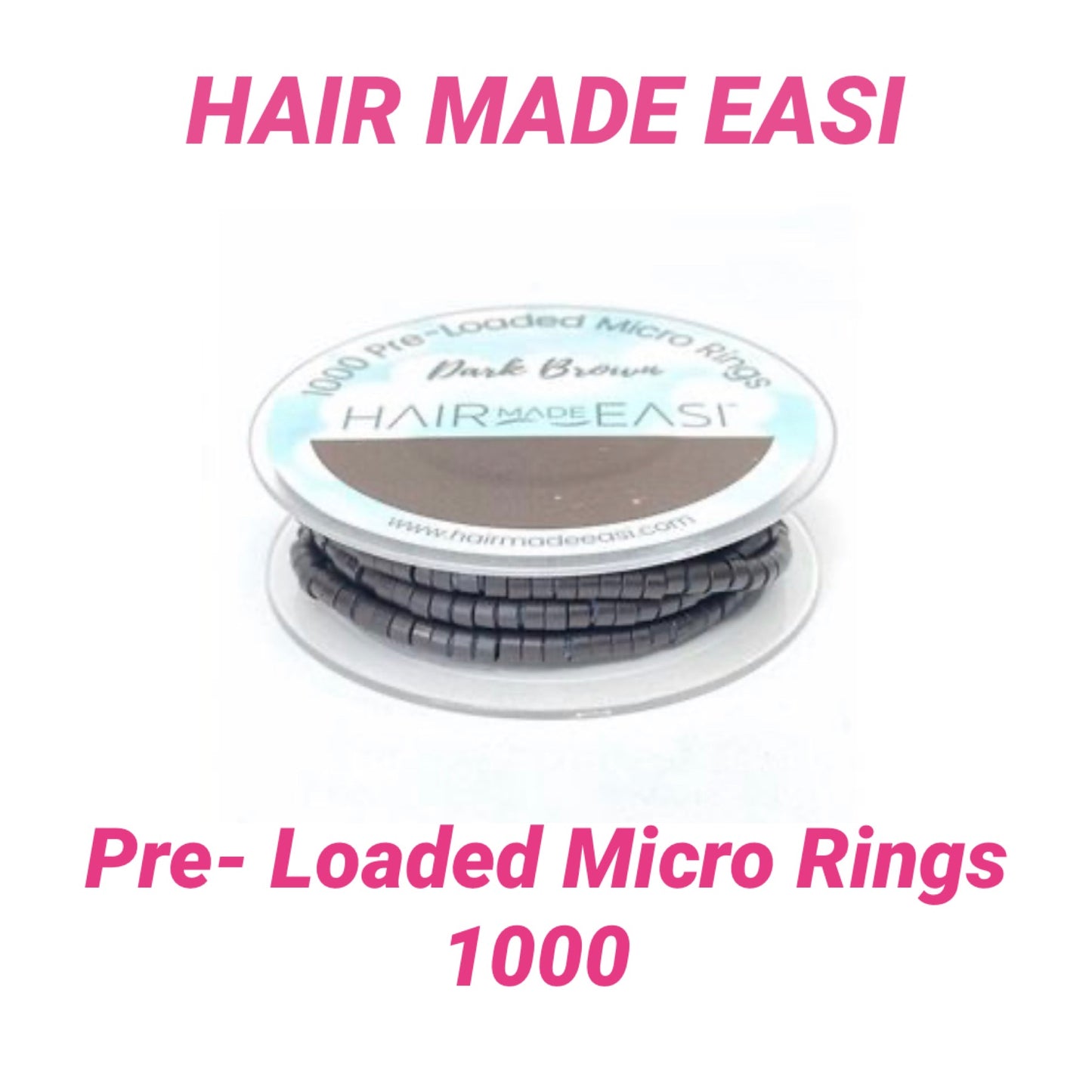 Hair Made Easi 1000 Sillicon Lined Pre Loaded Micro Rings 6 Colours