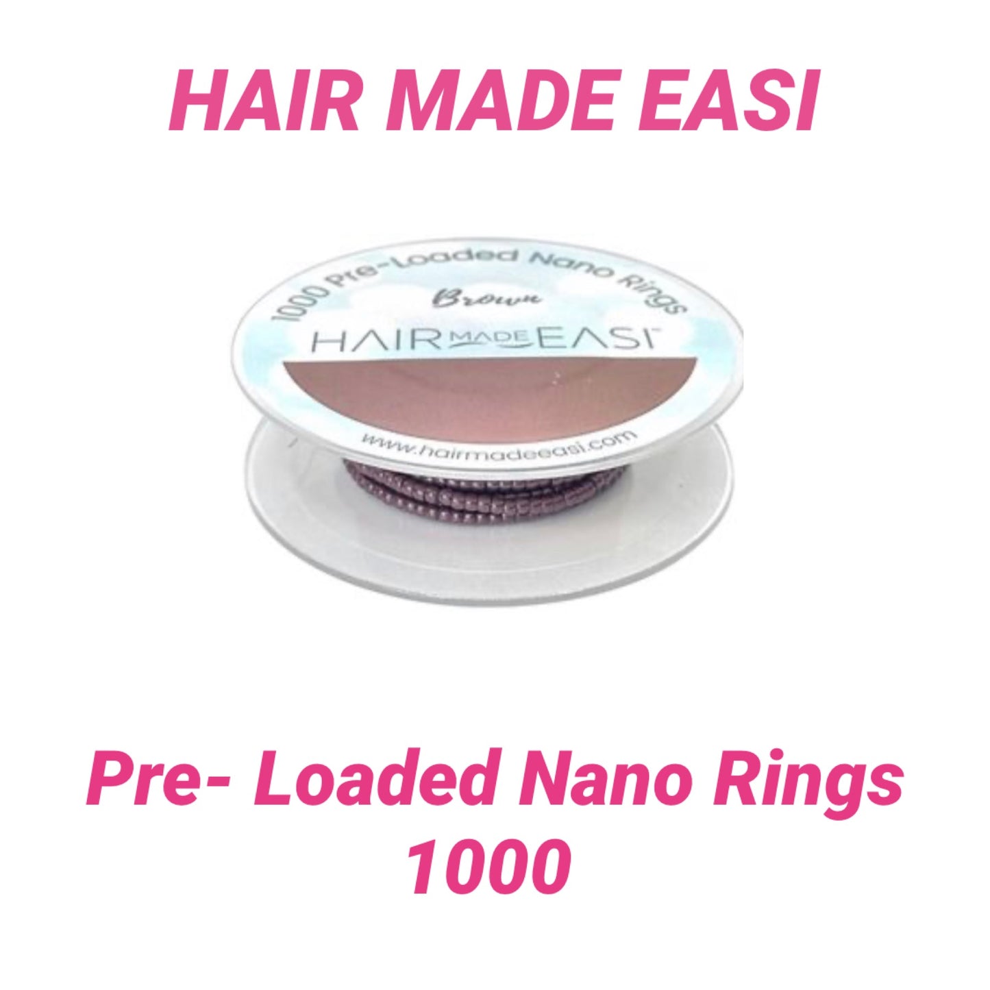 Hair Made Easi 1000 Sillicon Lined Pre Loaded Nano Rings 6 colours