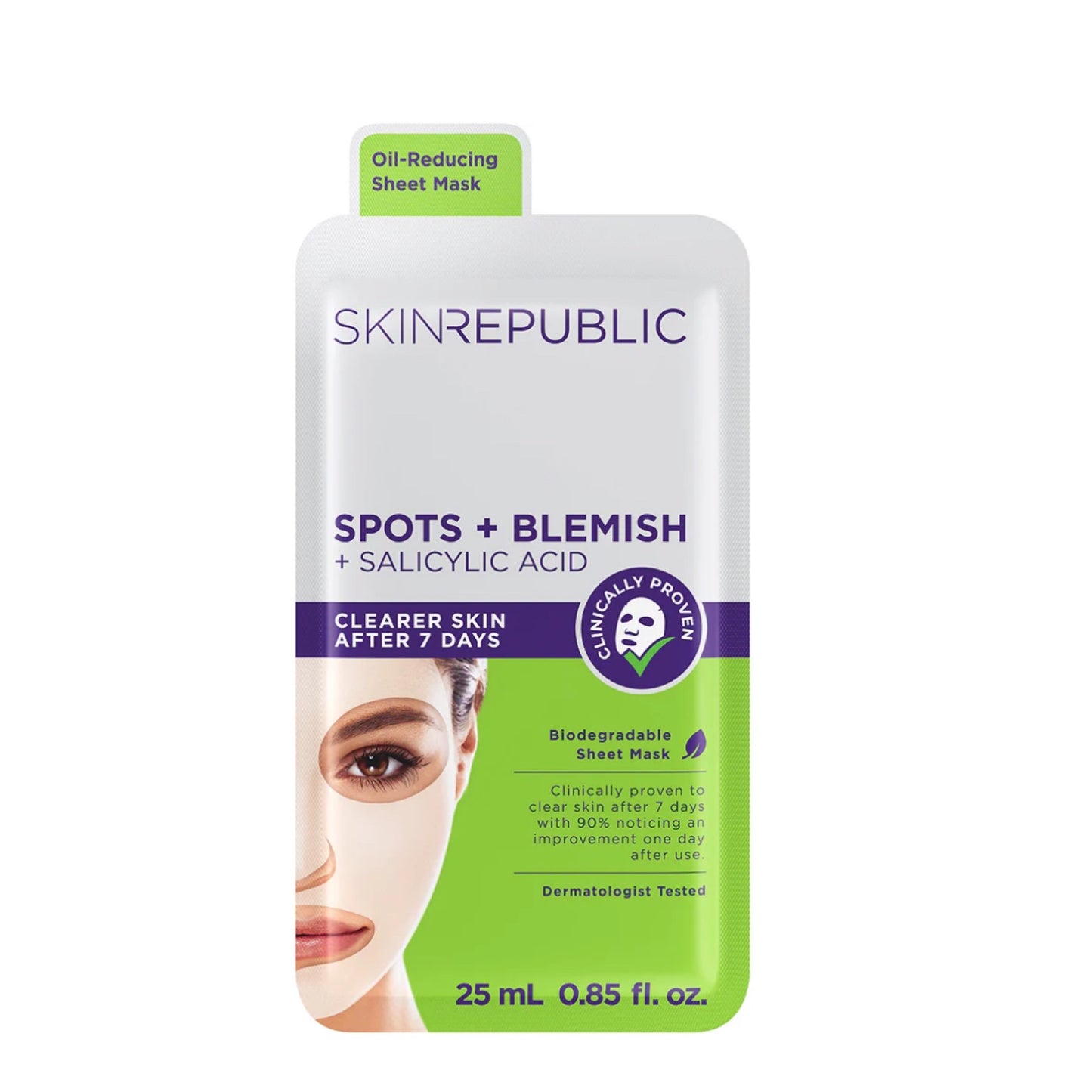 Skin Republic Spots & Blemish + Salicylic Acid Biodegradable Sheet Mask