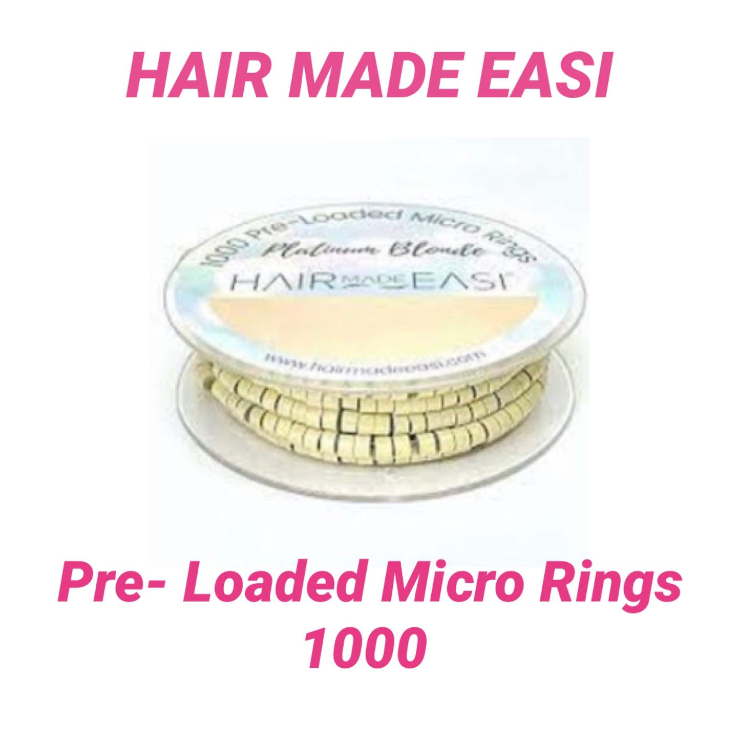 Hair Made Easi 1000 Sillicon Lined Pre Loaded Micro Rings 6 Colours