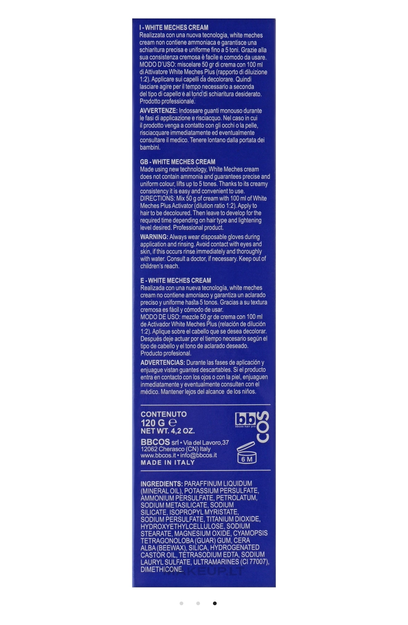 MHP- Italian White Meche Cream Bleach 100ml (Lift 5 levels)