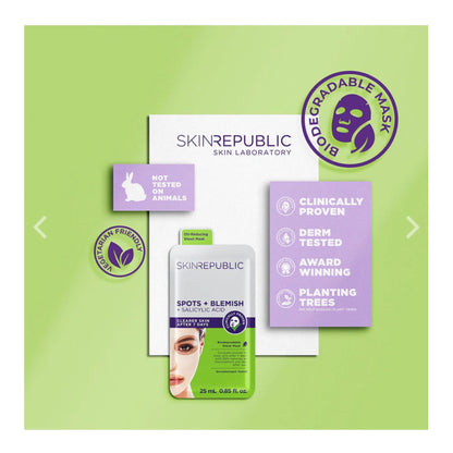 Skin Republic Spots & Blemish + Salicylic Acid Biodegradable Sheet Mask