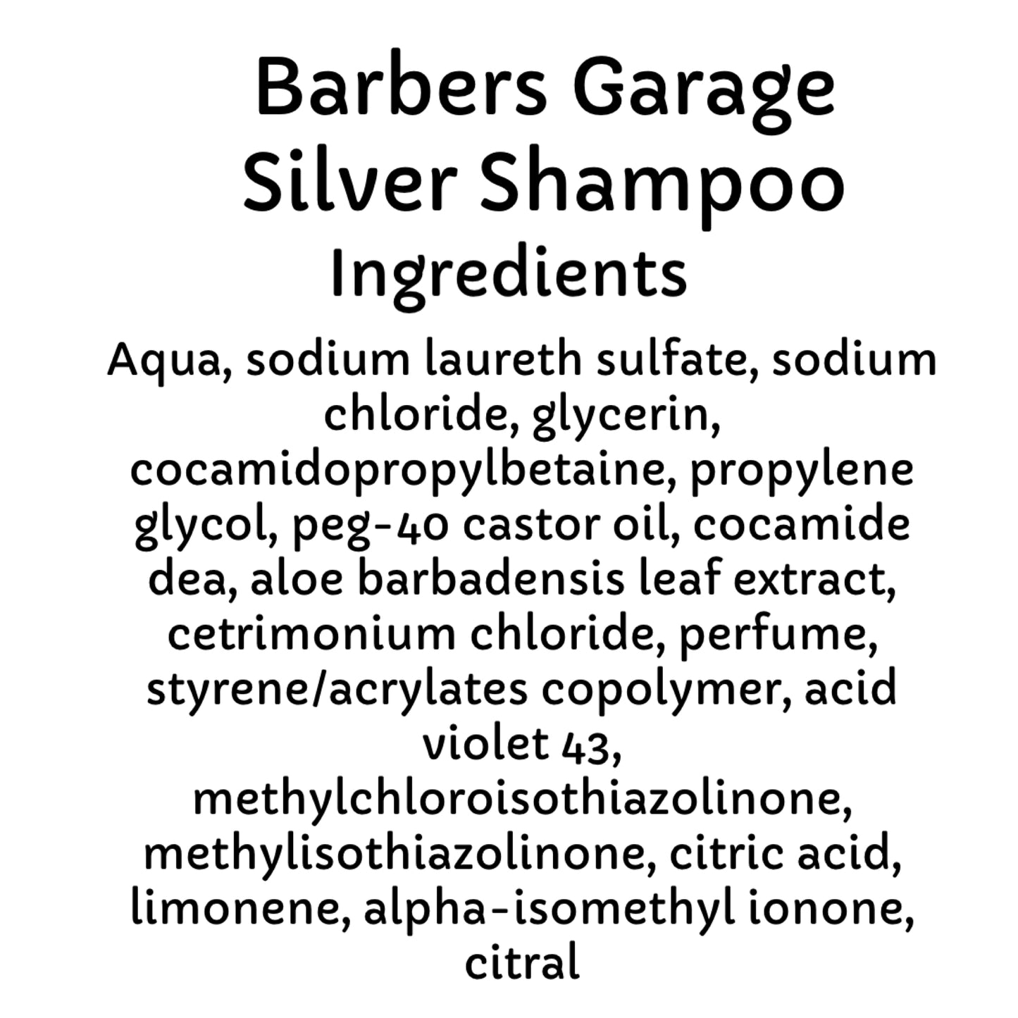 Barbers Garage Silver Shampoo 260ml