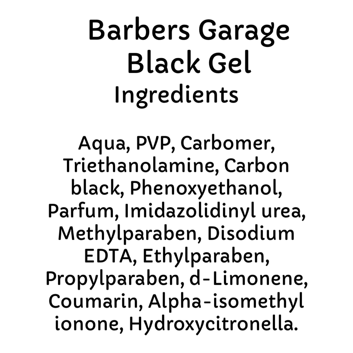 Barbers Garage Black Gel (450g)