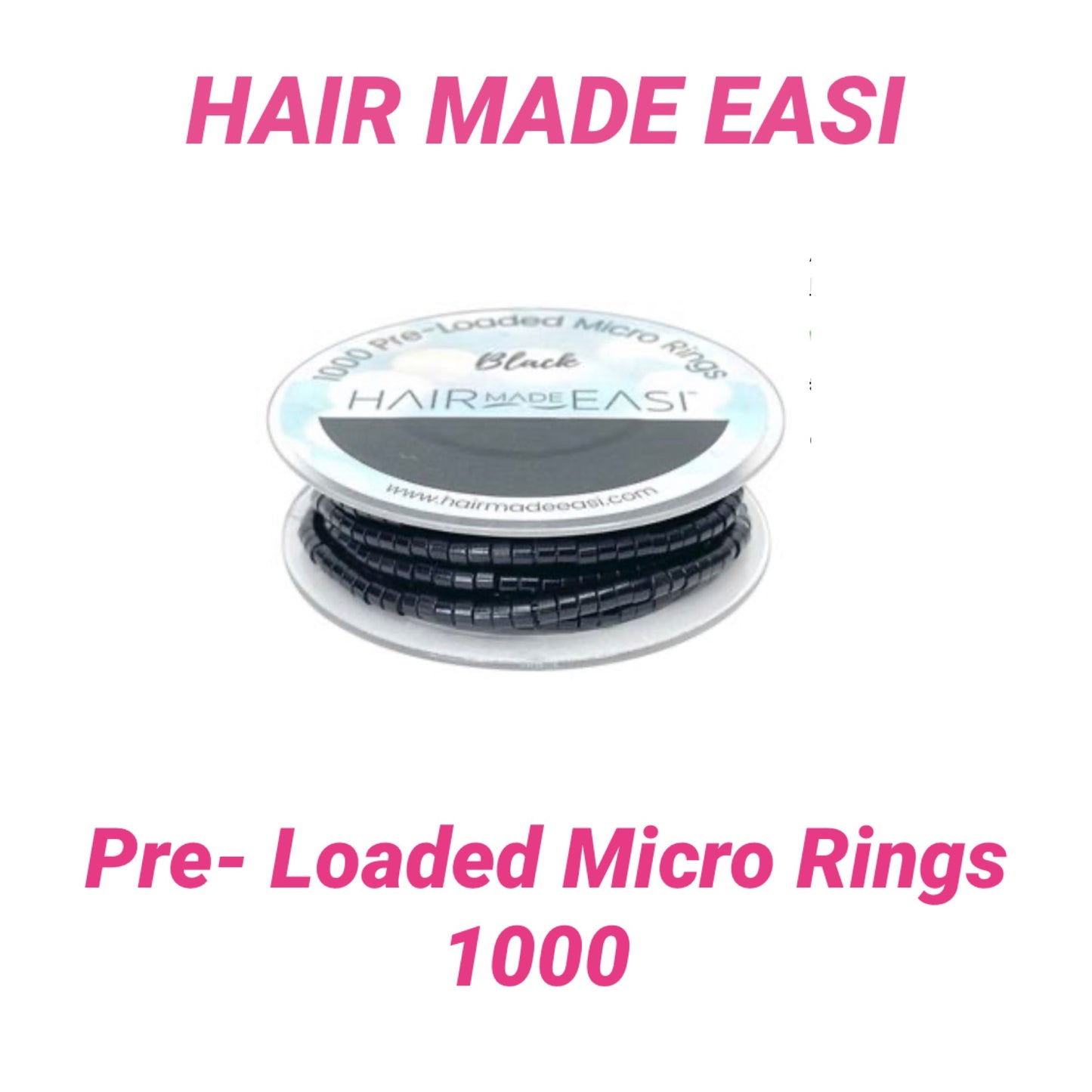 Hair Made Easi 1000 Sillicon Lined Pre Loaded Micro Rings 6 Colours