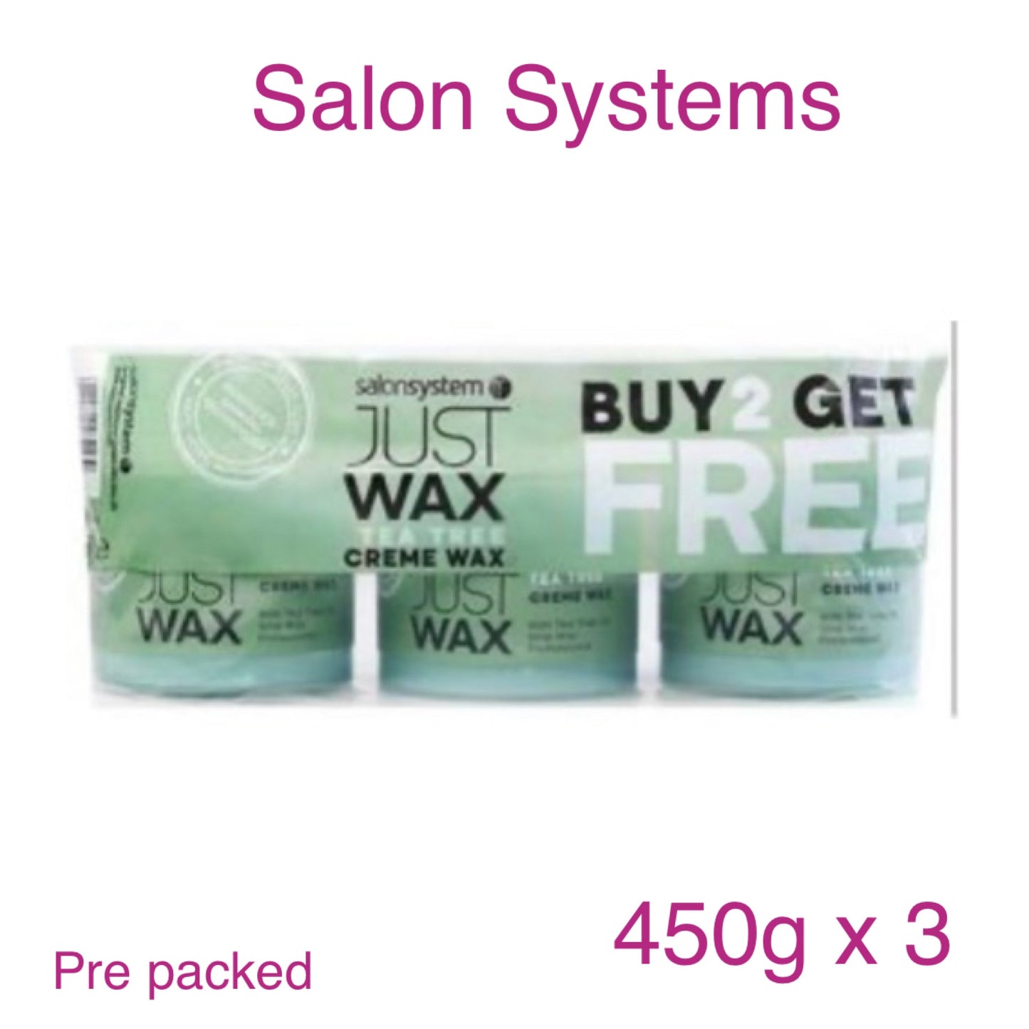 Salon Systems Just Wax Tea Tree Creme Wax (450g) Buy 2 Get 1 Free