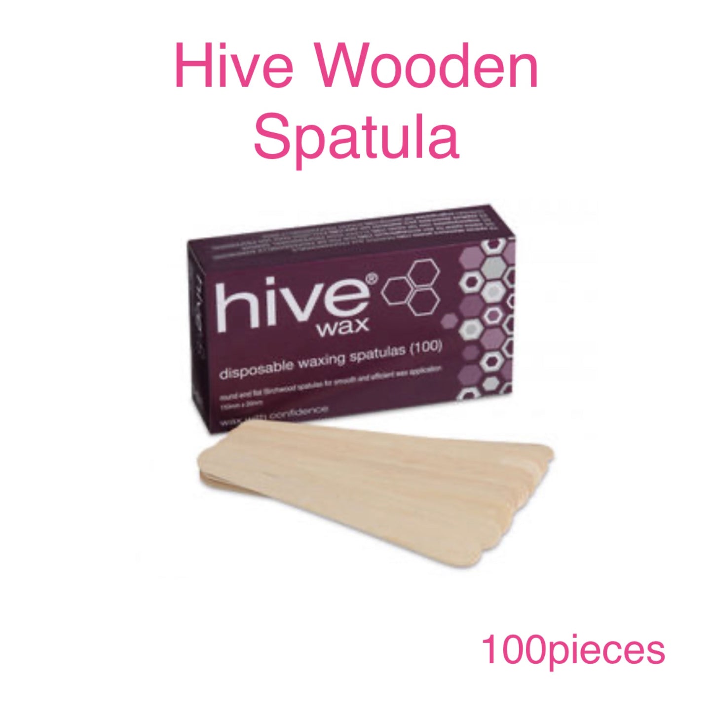 Hive Disposable Wooden Spatulas - 100 (15cm x 2cm)